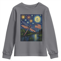 Patriotic Dragonfly Starry Night Swirls Youth Sweatshirt Nature Lovers