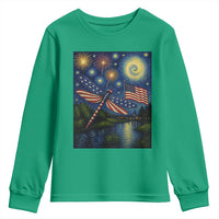 Patriotic Dragonfly Starry Night Swirls Youth Sweatshirt Nature Lovers