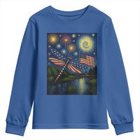 Patriotic Dragonfly Starry Night Swirls Youth Sweatshirt Nature Lovers