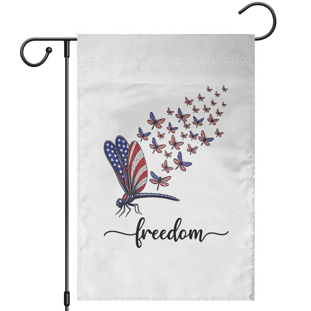 Freedom Dragonfly American Flag 4th Of July Garden Flag Patriotic Nature Lover Graphic
