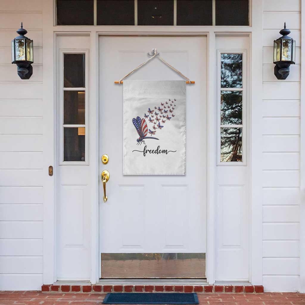 Freedom Dragonfly American Flag 4th Of July Garden Flag Patriotic Nature Lover Graphic