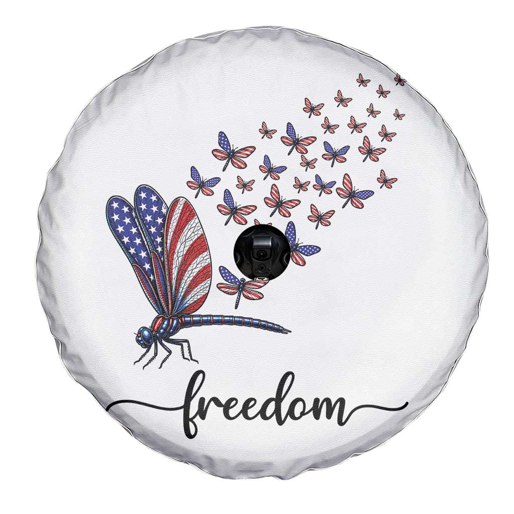 Freedom Dragonfly American Flag 4th Of July Spare Tire Cover Patriotic Nature Lover Graphic