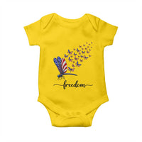 Freedom Dragonfly American Flag 4th Of July Baby Onesie Patriotic Nature Lover Graphic