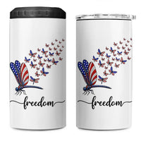 Freedom Dragonfly American Flag 4th Of July 4 in 1 Can Cooler Tumbler Patriotic Nature Lover Graphic