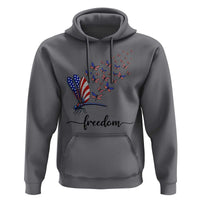 Freedom Dragonfly American Flag 4th Of July Hoodie Patriotic Nature Lover Graphic