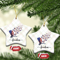 Freedom Dragonfly American Flag 4th Of July Ceramic Ornament Patriotic Nature Lover Graphic