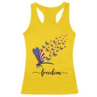 Freedom Dragonfly American Flag 4th Of July Racerback Tank Top Patriotic Nature Lover Graphic