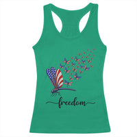 Freedom Dragonfly American Flag 4th Of July Racerback Tank Top Patriotic Nature Lover Graphic