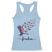 Freedom Dragonfly American Flag 4th Of July Racerback Tank Top Patriotic Nature Lover Graphic