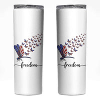 Freedom Dragonfly American Flag 4th Of July Skinny Tumbler Patriotic Nature Lover Graphic