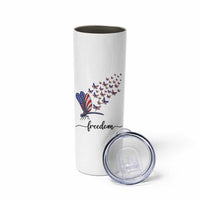 Freedom Dragonfly American Flag 4th Of July Skinny Tumbler Patriotic Nature Lover Graphic