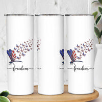 Freedom Dragonfly American Flag 4th Of July Skinny Tumbler Patriotic Nature Lover Graphic