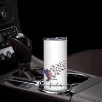 Freedom Dragonfly American Flag 4th Of July Skinny Tumbler Patriotic Nature Lover Graphic