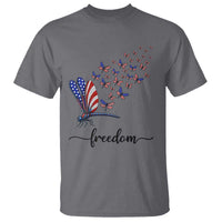 Freedom Dragonfly American Flag 4th Of July T Shirt Patriotic Nature Lover Graphic