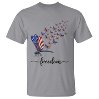 Freedom Dragonfly American Flag 4th Of July T Shirt Patriotic Nature Lover Graphic
