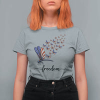Freedom Dragonfly American Flag 4th Of July T Shirt For Women Patriotic Nature Lover Graphic