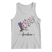 Freedom Dragonfly American Flag 4th Of July Tank Top Patriotic Nature Lover Graphic