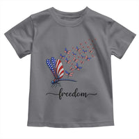 Freedom Dragonfly American Flag 4th Of July Toddler T Shirt Patriotic Nature Lover Graphic