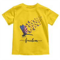 Freedom Dragonfly American Flag 4th Of July Toddler T Shirt Patriotic Nature Lover Graphic