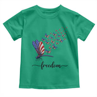 Freedom Dragonfly American Flag 4th Of July Toddler T Shirt Patriotic Nature Lover Graphic