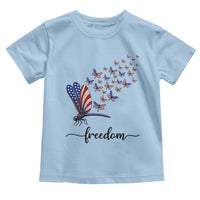 Freedom Dragonfly American Flag 4th Of July Toddler T Shirt Patriotic Nature Lover Graphic