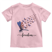 Freedom Dragonfly American Flag 4th Of July Toddler T Shirt Patriotic Nature Lover Graphic