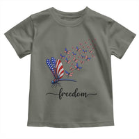Freedom Dragonfly American Flag 4th Of July Toddler T Shirt Patriotic Nature Lover Graphic