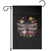Boho Floral Spring Dragonfly Garden Flag Colorful Mosaic Insect