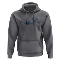 Summer Vacation Heartbeat Pulse Sunset Silhouette Hoodie Tropical Island Lover