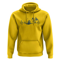 Summer Vacation Heartbeat Pulse Sunset Silhouette Hoodie Tropical Island Lover