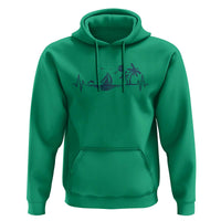 Summer Vacation Heartbeat Pulse Sunset Silhouette Hoodie Tropical Island Lover