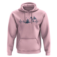 Summer Vacation Heartbeat Pulse Sunset Silhouette Hoodie Tropical Island Lover
