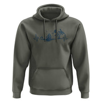 Summer Vacation Heartbeat Pulse Sunset Silhouette Hoodie Tropical Island Lover