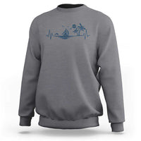 Summer Vacation Heartbeat Pulse Sunset Silhouette Sweatshirt Tropical Island Lover