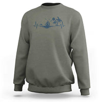 Summer Vacation Heartbeat Pulse Sunset Silhouette Sweatshirt Tropical Island Lover
