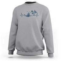 Summer Vacation Heartbeat Pulse Sunset Silhouette Sweatshirt Tropical Island Lover