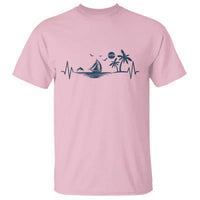 Summer Vacation Heartbeat Pulse Sunset Silhouette T Shirt Tropical Island Lover
