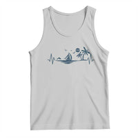 Summer Vacation Heartbeat Pulse Sunset Silhouette Tank Top Tropical Island Lover