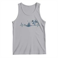 Summer Vacation Heartbeat Pulse Sunset Silhouette Tank Top Tropical Island Lover