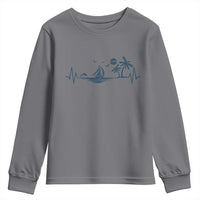 Summer Vacation Heartbeat Pulse Sunset Silhouette Youth Sweatshirt Tropical Island Lover