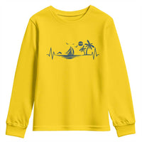 Summer Vacation Heartbeat Pulse Sunset Silhouette Youth Sweatshirt Tropical Island Lover