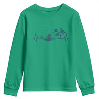 Summer Vacation Heartbeat Pulse Sunset Silhouette Youth Sweatshirt Tropical Island Lover