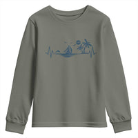 Summer Vacation Heartbeat Pulse Sunset Silhouette Youth Sweatshirt Tropical Island Lover