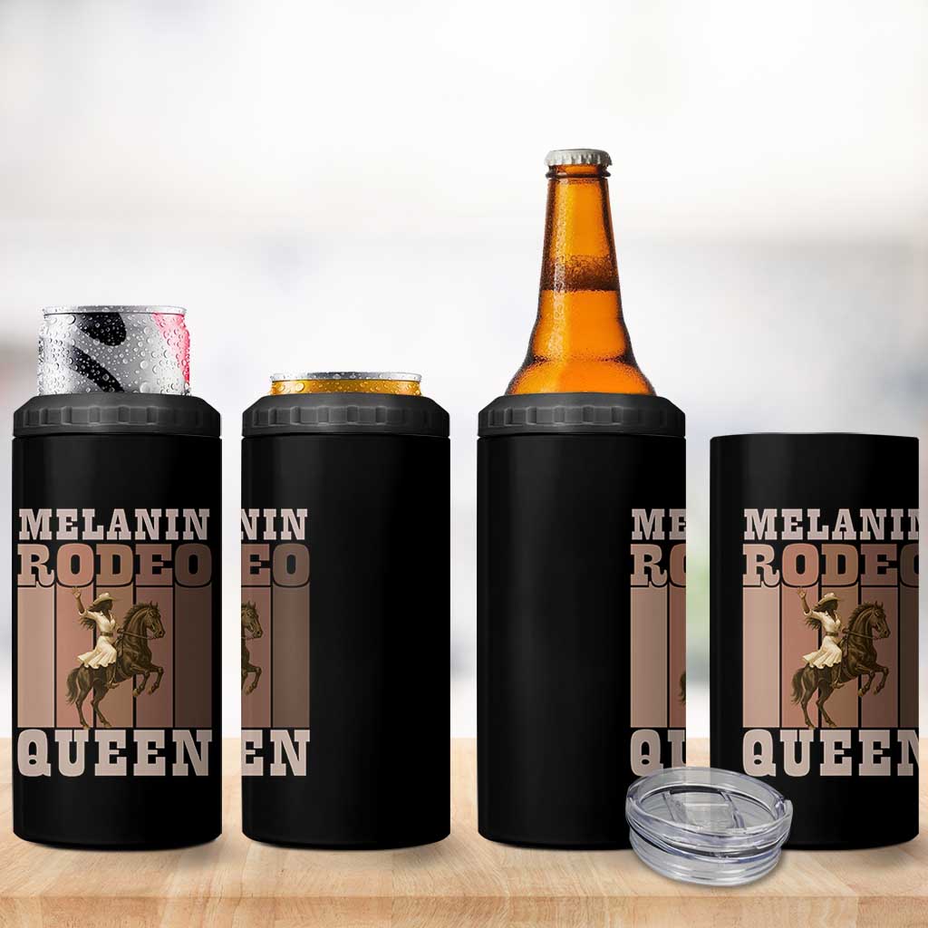 African American Cowgirl 4 in 1 Can Cooler Tumbler Melanin Rodeo Queen Western Country