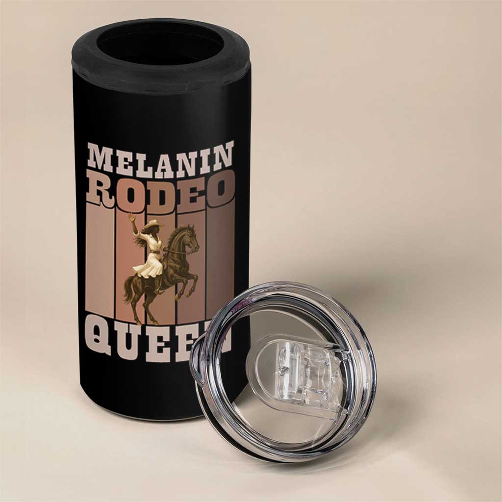 African American Cowgirl 4 in 1 Can Cooler Tumbler Melanin Rodeo Queen Western Country