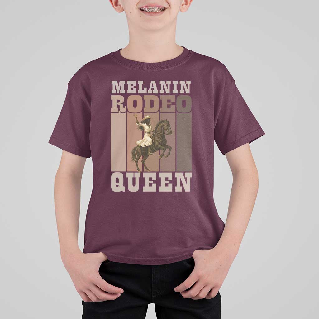 African American Cowgirl T Shirt For Kid Melanin Rodeo Queen Western Country - Wonder Print Shop