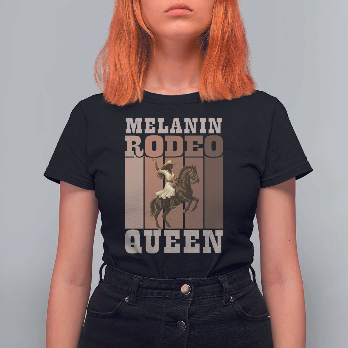 African American Cowgirl T Shirt For Women Melanin Rodeo Queen Western Country - Wonder Print Shop