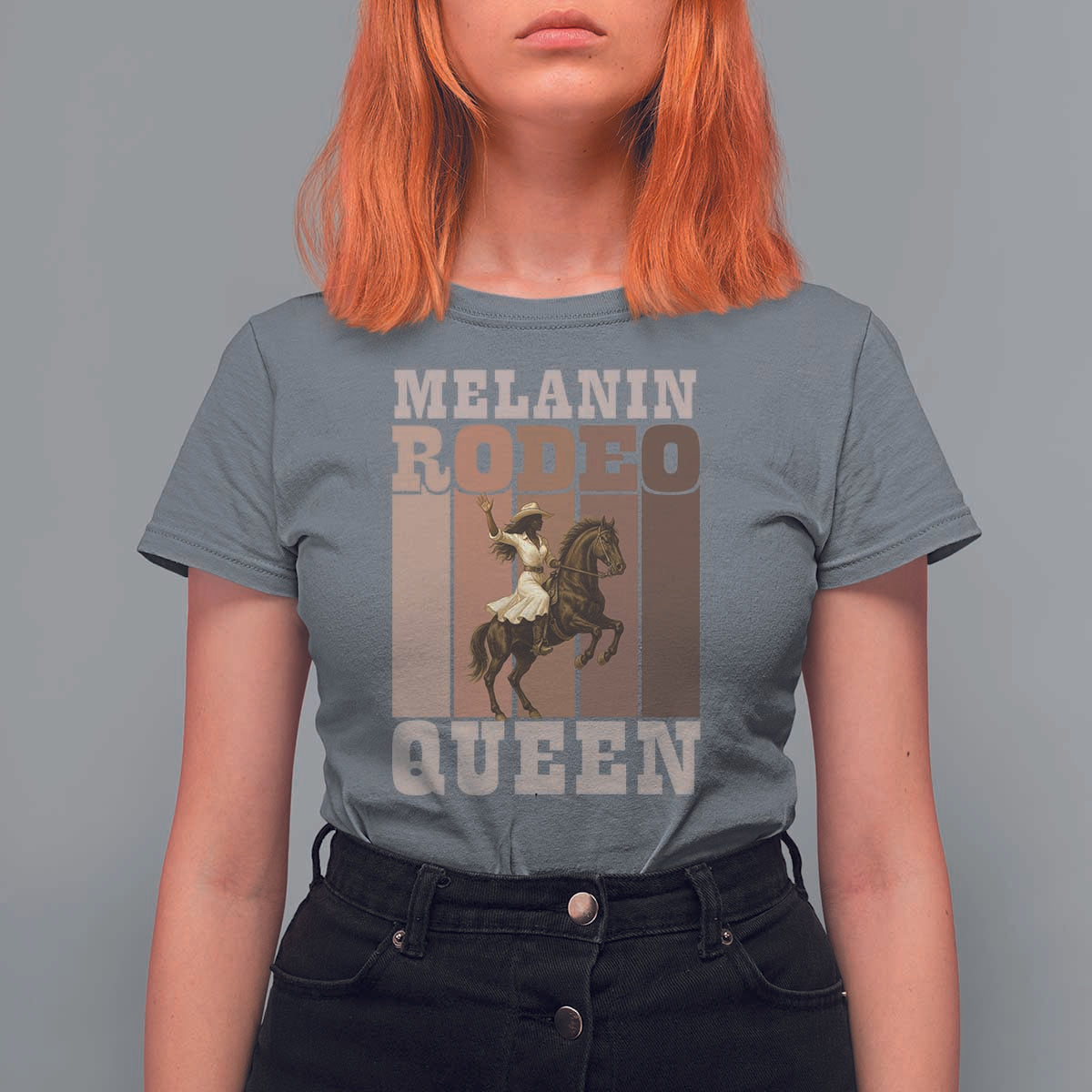 African American Cowgirl T Shirt For Women Melanin Rodeo Queen Western Country - Wonder Print Shop