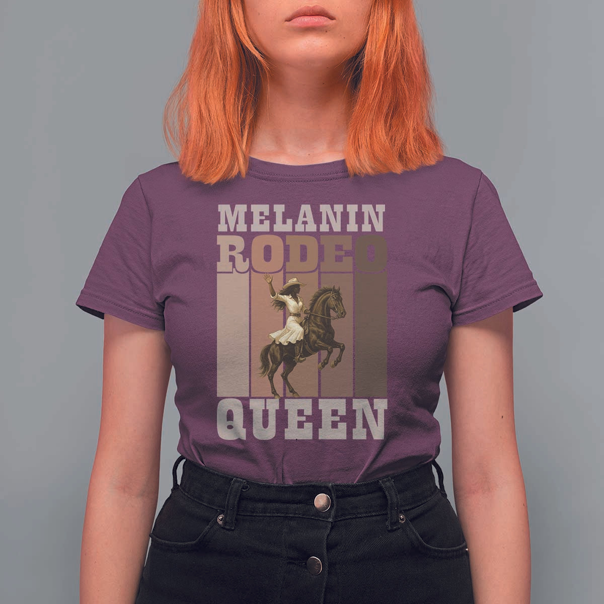 African American Cowgirl T Shirt For Women Melanin Rodeo Queen Western Country - Wonder Print Shop