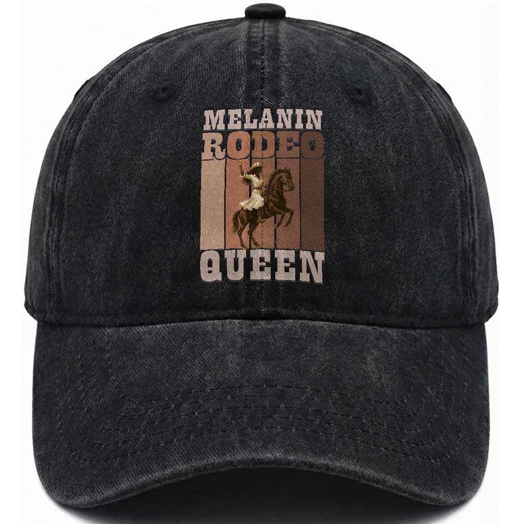 African American Cowgirl Washed Cotton Baseball Cap Melanin Rodeo Queen Western Country